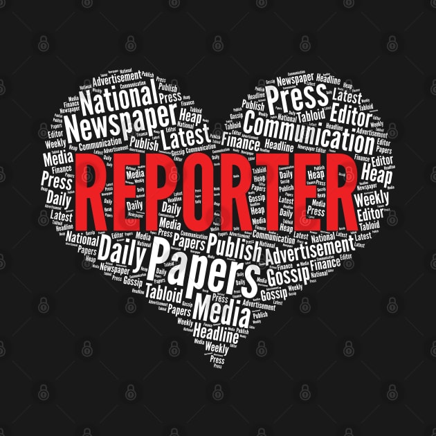 Reporter Heart Shape Word Cloud Newspaper product by theodoros20