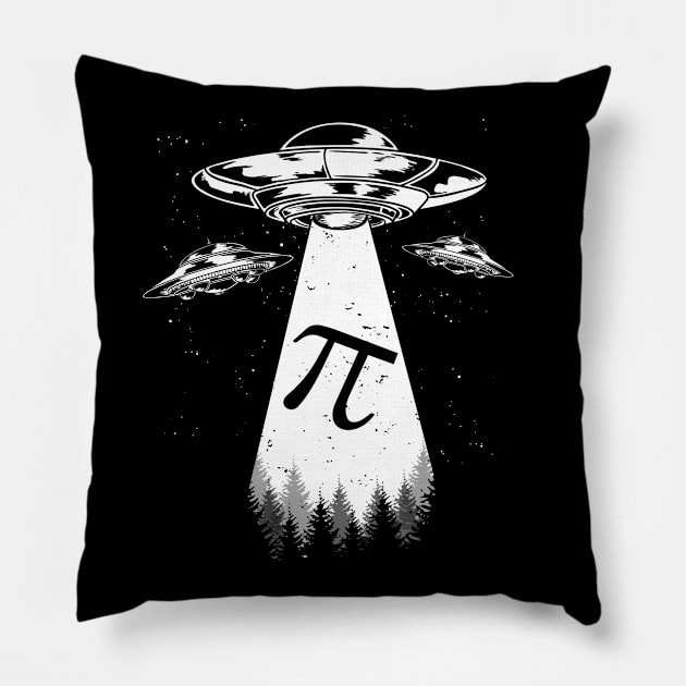 UFO Abduction Happy Pi Day Math Nerd Gift Pillow by HCMGift