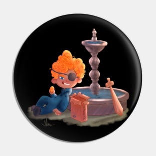 Boy playing treasure hunt Pin