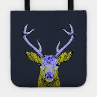 Deer Skull Interactive Yellow&Blue Filter T-Shirt #2 By Red&Blue Tote