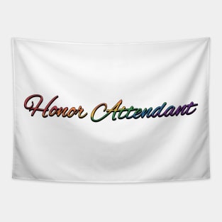 Rainbow Colored Honor Attendant Wedding Typography Tapestry