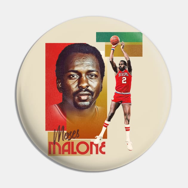 Retro Moses Malone Basketball Card Pin by Defunctland