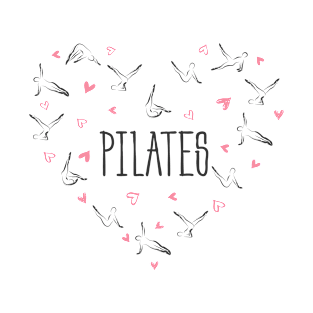 Pilates poses in shape of a heart T-Shirt