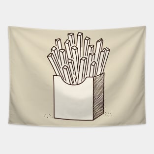 French Fries Line Art Tapestry