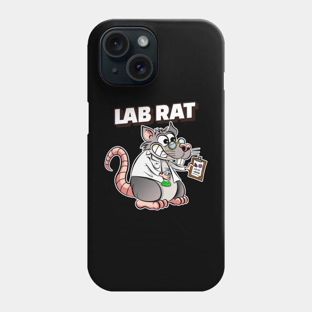 Lab Rat Funny Cartoon Art Phone Case by Samuel John