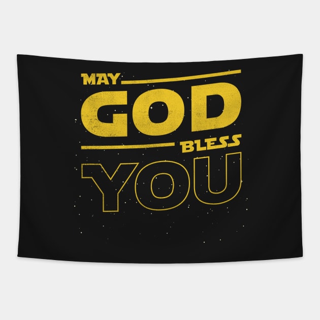 May GOD Bless YOU Tapestry by cowyark rubbark