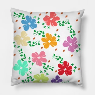 Floral Line Art Pattern Drawing Pillow