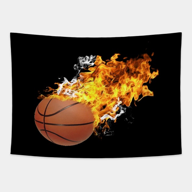 Flaming Basket Ball 2 Tapestry by Ratherkool