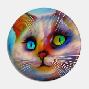 Cat - Multi-Colored Eyes - Heterochromia Iridium Pin