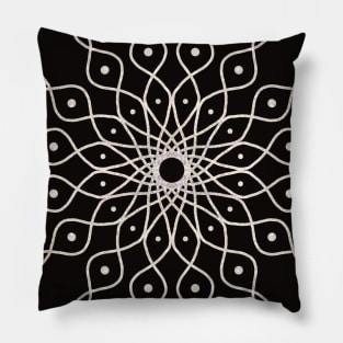 White Mandala with Dots Pillow