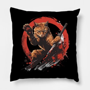 Cat Ninja Secrets Whiskered Mastery Pillow