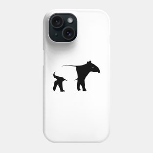 Funky Trendy Animal Malayan Tapir Silhouette Phone Case