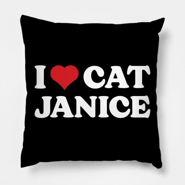 I Heart Cat Janice Pillow by Emma