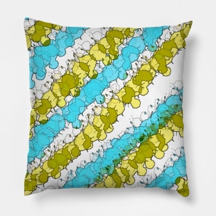 Teal and Yellow Splatter Distressed Pillow