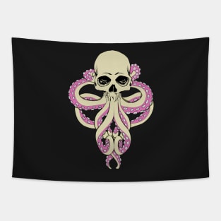 Cthulhu - Hybrid Human Skull Octopus Tentacle Tapestry