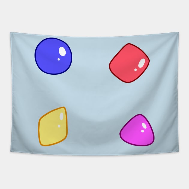 Candy Gum Shapes Tapestry by saradaboru