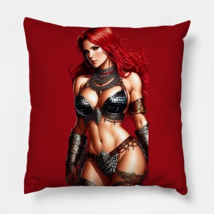 Red Sonja Warrior Illustration Pillow