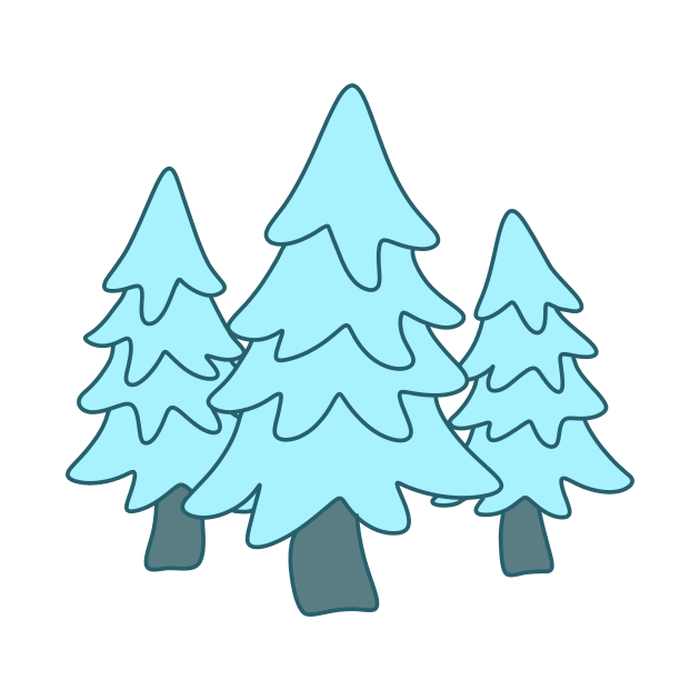 Cute Blue Christmas Trees by TorpedoBubble