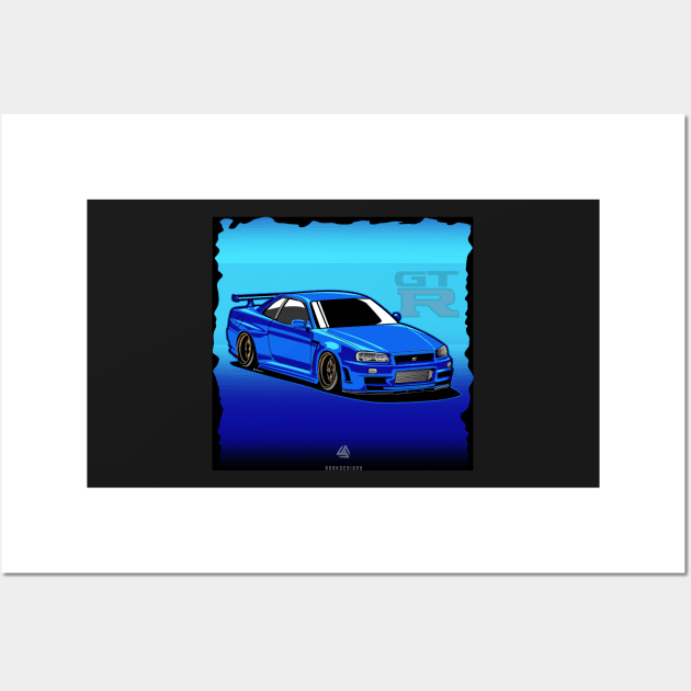 Nissan Skyline R34 GT-R Fast And Furious Art Print for Sale by