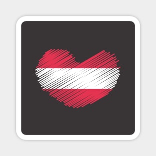 Austria Heart Design Flag Magnet