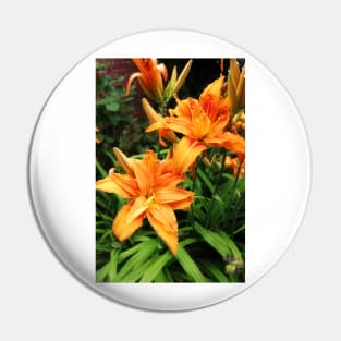 Orange daylily Pin