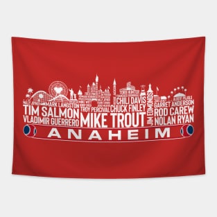 Los Angeles Baseball Team All Time Legends, Anaheim City Skyline Tapestry