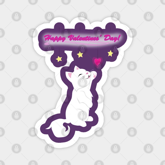 Valentines Day Cat Magnet by SakuraDragon