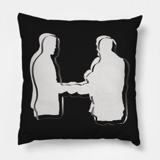 Shake hands. Pillow