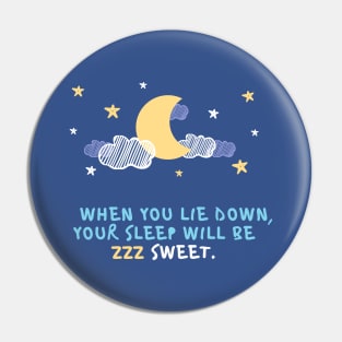 When you laid down, your sleep will be sweet - blue stars, cloud and moon at night Pin