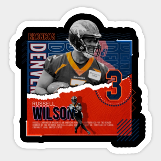 Russell Wilson Football Paper Poster Broncos - Russell Wilson - Sticker