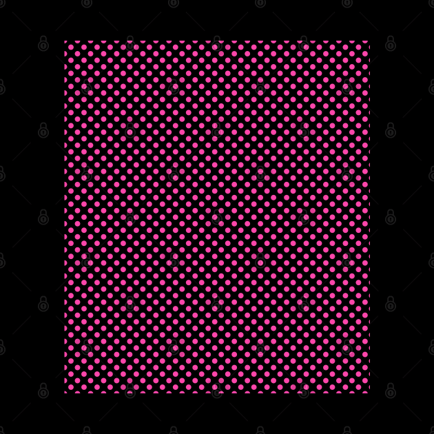 Pink polka dots on black background seamless pattern design by dmerchworld