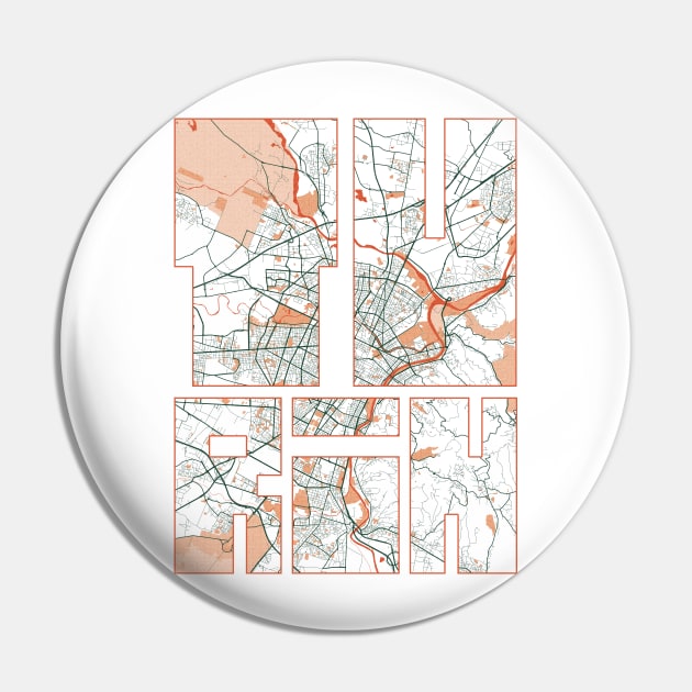 Turin, Piedmont, Italy City Map Typography - Bohemian Pin by deMAP Studio