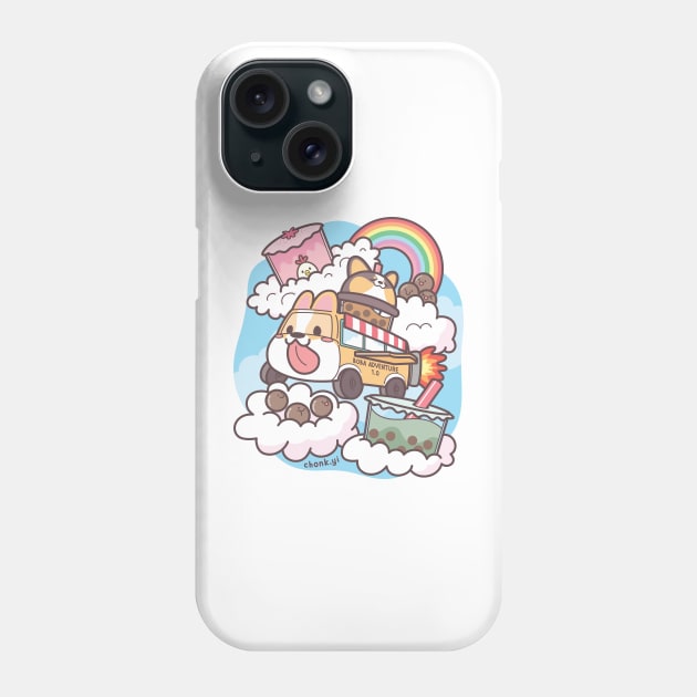 Boba Tea Corgi Space Shuttle Rainbow Phone Case by XEENYEE