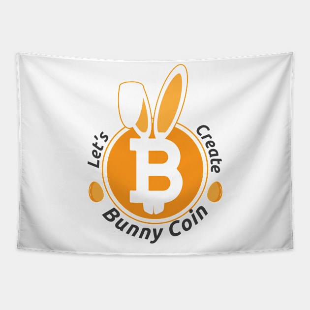 Bitcoin Bunny Coin Funny Easter Egg Cryptocurrency Tapestry by alltheprints