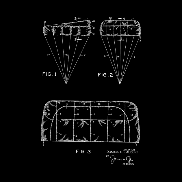 Parachute Vintage Patent Hand Drawing by TheYoungDesigns