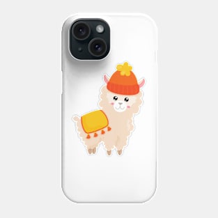 Autumn Llama, Cute Llama, Alpaca, Llama With Hat Phone Case