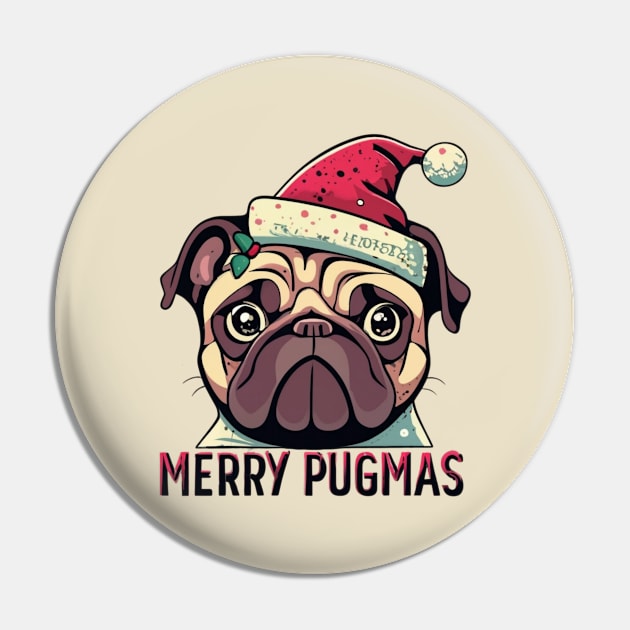 Merry Christmas pug dog lover Pin by Japanese Fever