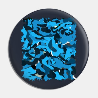 Blue Urban Camouflage Camo Army Pattern Pin