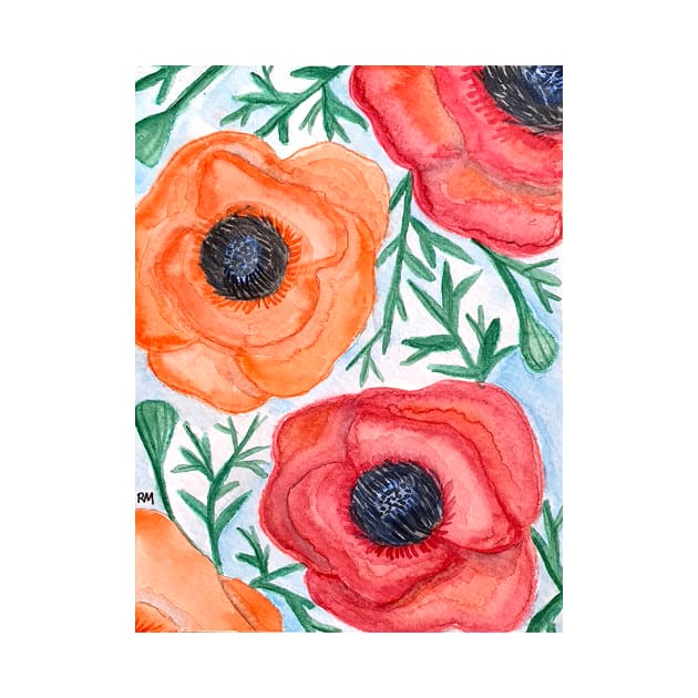 Watercolor Poppies by RuthMCreative