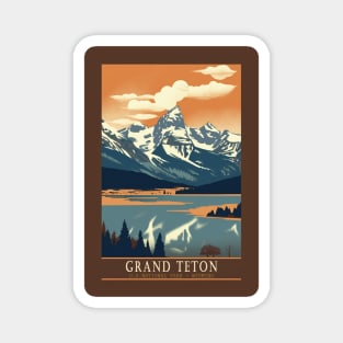 Grand Teton National Park Vintage Travel Poster Magnet