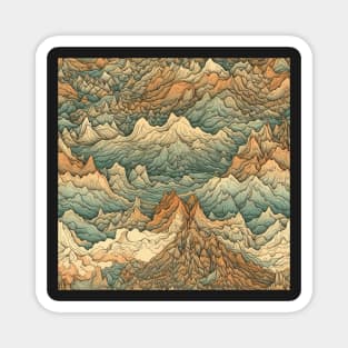 Mountains Painting stylized Magnet