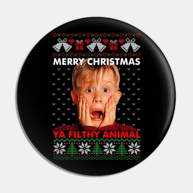 Home Alone Kevin Christmas - Ya Filthy Animal Pin by Liar Manifesto