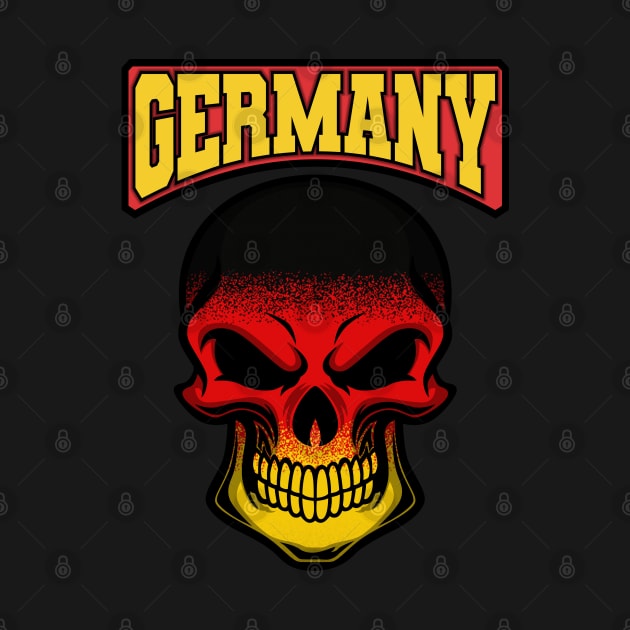 GERMANY FLAG IN A SKULL EMBLEM by VERXION