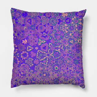 Groovy Colorful Boho Hippie Trippy Kaleidoscope Abstract Digital Art Pillow