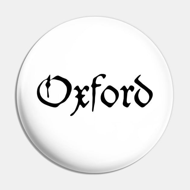 Medieval Calligraphy Oxford Black Lettering Pin by RetroGeek