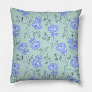 Nemophila flowers pattern Pillow