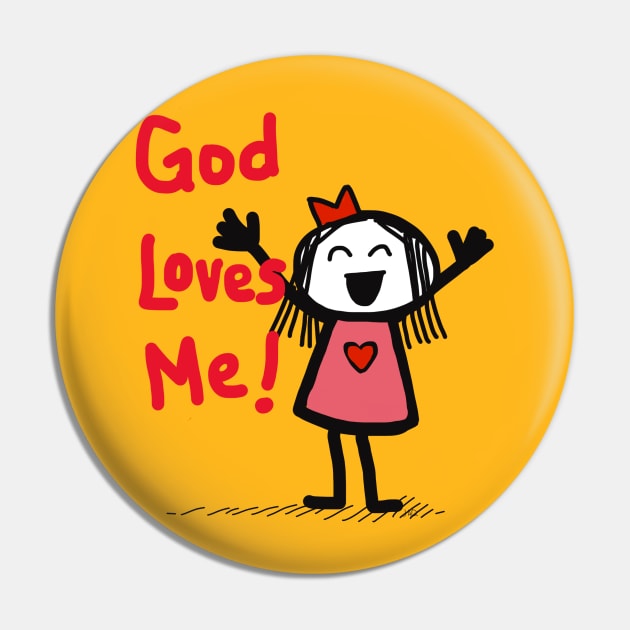 god Loves me Pin by wolfmanjaq