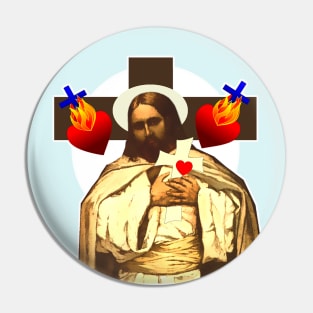 Holy heart of the cross of Jesus Christ Pin