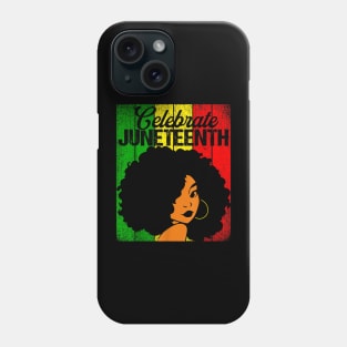 Celebrate Juneteenth Messy Bun Black Women 1865 Juneteenth Phone Case