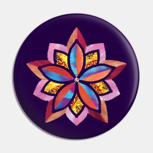 watercolor flower mandala art Pin